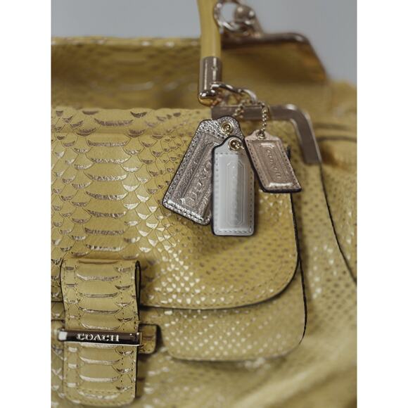 Coach Handbags - COACH M1293-23746 Convertible Hobo Ergo Satchel Yellow Leather Handbag #0009